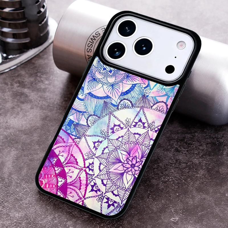 Indische Blume Henna Mandala Handyhülle für iPhone 17 16 15 Pro Max Air 14 13 12 11 Plus Stoßfeste Hülle