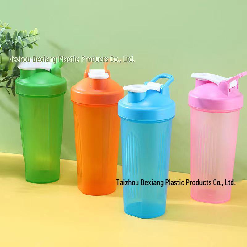 Butelka shaker sportowy cylindryczny 600 ml z kulką, możliwość personalizacji logo