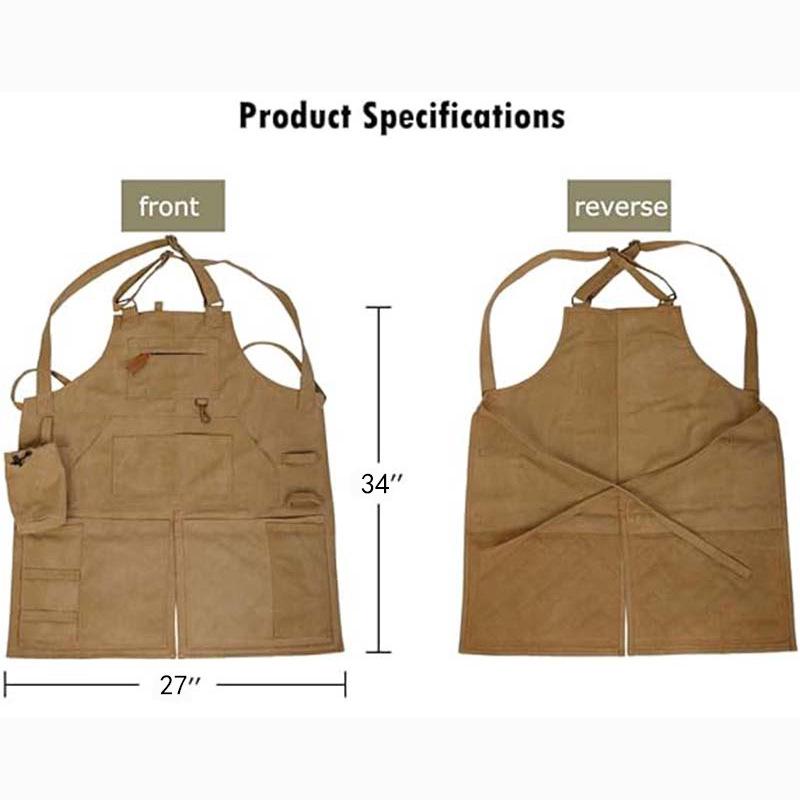 Thick Canvas Modern Minimalist Apron with Custom Logo, Cup Pocket, and Tool Holder for Electricians and Carpenters.