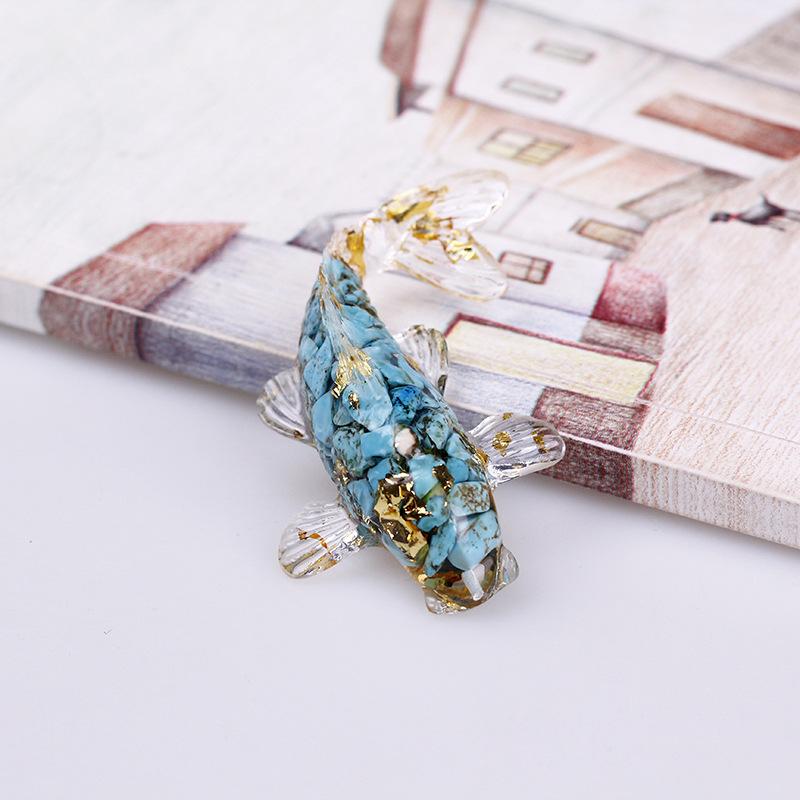 Beautiful Lucky Koi Fish Figurines Ornaments Artificial Transparent Epoxy Resin Crystal Mini Fishes Desk Decoration Friend Gift