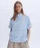 CLOVE [26Sm Clove] Check Half Sleeve Anorak (Light Blue)
