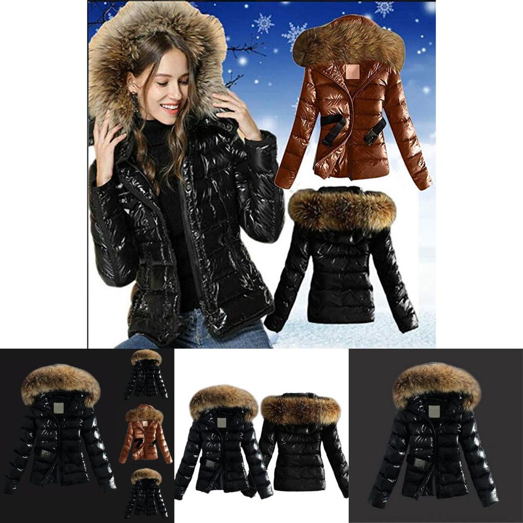 Outerwear Womens Faux Fur Coat With Large Collar For Streetwear Style
