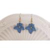 Trendy Blue Flower Ear Hooks: Japanese & Korean Simple Design Niche Fashion Earrings