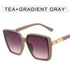 Women Trendy Large Frame Sunglasses Retro Square Frame Sunscreen Glasses For Summer Beach