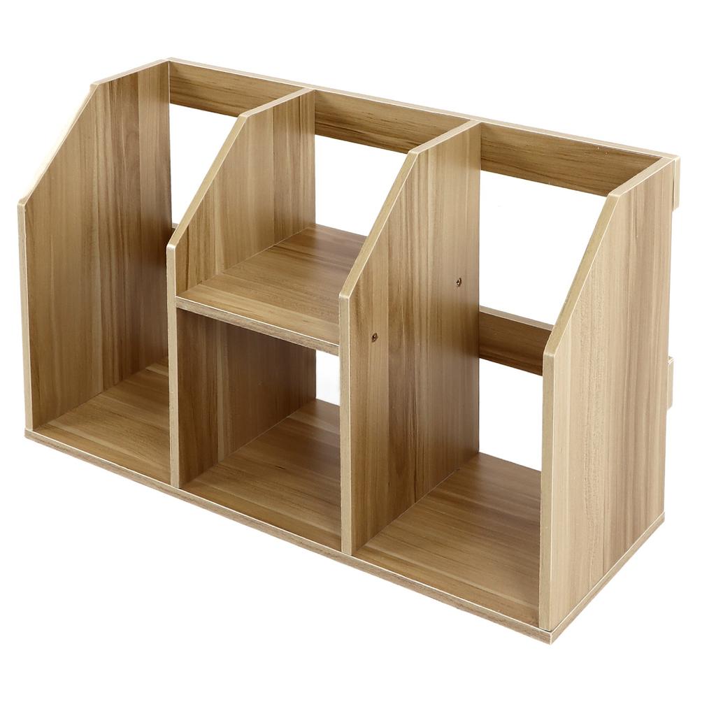 Schreibtisch-Bücherregal Mehrschichtiges Design Große Kapazität Kompakte Struktur Einfaches Holz-Bücherregal für Home-Office