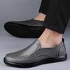 Men's Shoes 2025 Summer New Men's High-end Lace-up Casual Leather Shoes Soft Sole Non-slip One-pedal Large Size Dad Shoes