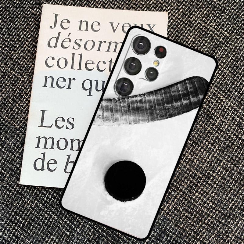 Hockey Stick and Puck Case For Samsung Galaxy S21 S22 S23 S24 Ultra Note 20 Note 10 S8 S9 S10 Plus S20 FE Cover