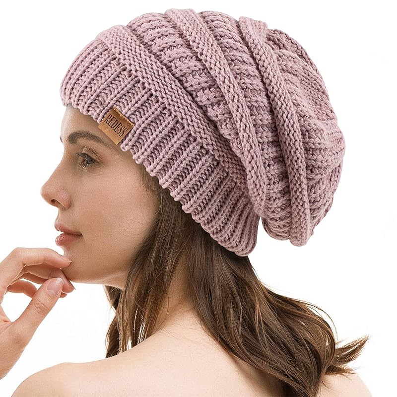 

[REDESS] unisex for winter Relaxing beanie hat Thick soft oversized cable knit cap