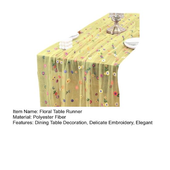 Vyšívaný květinový běhoun na stůl Jarní Letní Květinový Běhoun na Stůl 6 stop Tylový Běhoun na Stůl pro Domácí Párty Sváteční Svatbu Dekorace