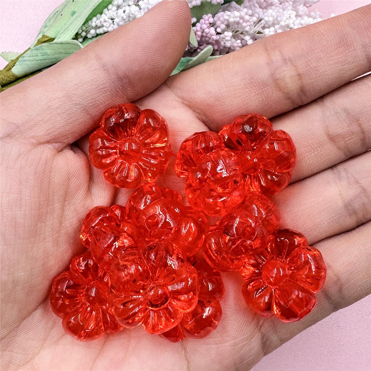 

19,3 мм Материал ручной работы DIY Модные акриловые хрустальные серьги Прозрачные аксессуары Цветок сливы 10 шт. свободные бусины браслет аксессуары красный