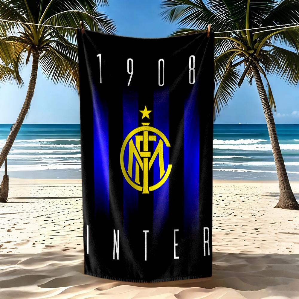 Inter Milan Beach Towel Quickdry Soft Microfiber Comfortable Lightweight Suitable For Swimming Gym Camping Yoga Vacation