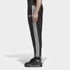 Adidas Knit Cuff Striped Joggers Men Bottoms Black DU0468