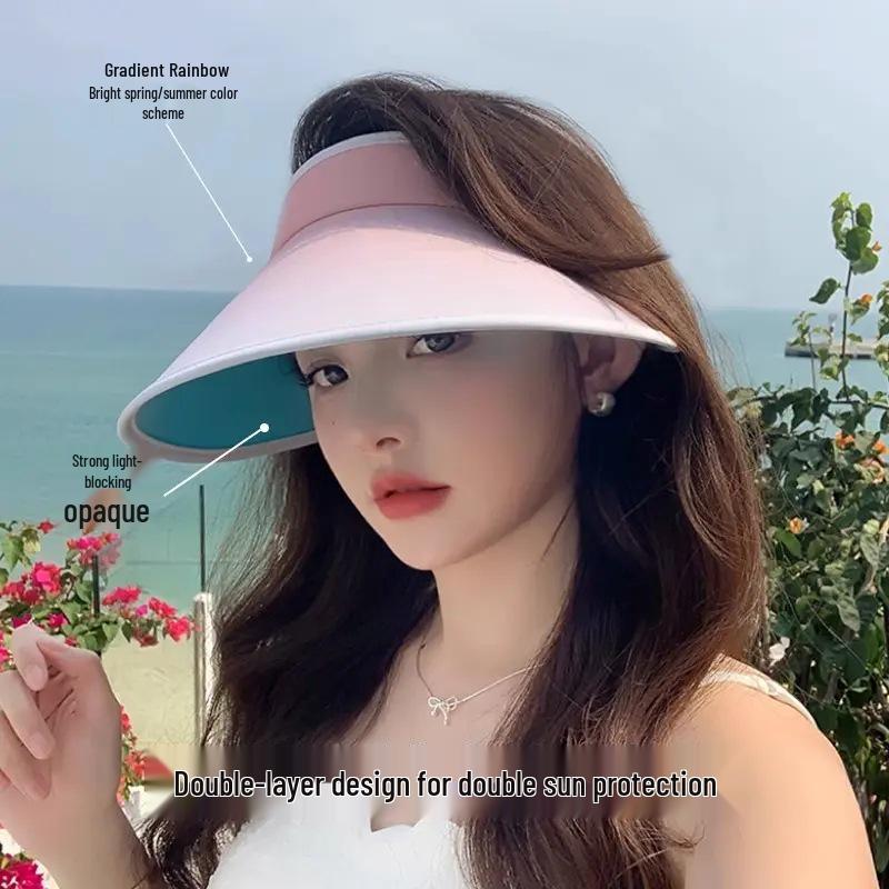 Gradient UV Protection Sun Hat with Large Brim for Cycling