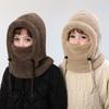 3 in 1 Kids Face Guard Warm Windproof Furry Ski Guard Hat Hooded Scarf Neck