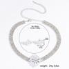 3PC Women's Fashion Copper Inlaid Zircon Claw Chain Flower Necklace Earring Set Suitable for Wedding, Party, Festival Gifts