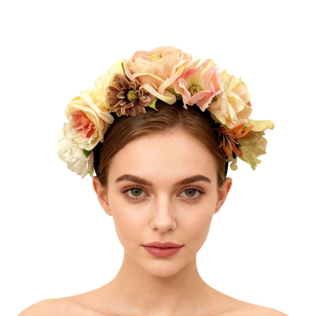 Simulation Blumen-Haarband Europäisches Braut-Hochzeits-Ankleide Super-Fee Kopfschmuck Foto Urlaubs-Party Kopfschmuck