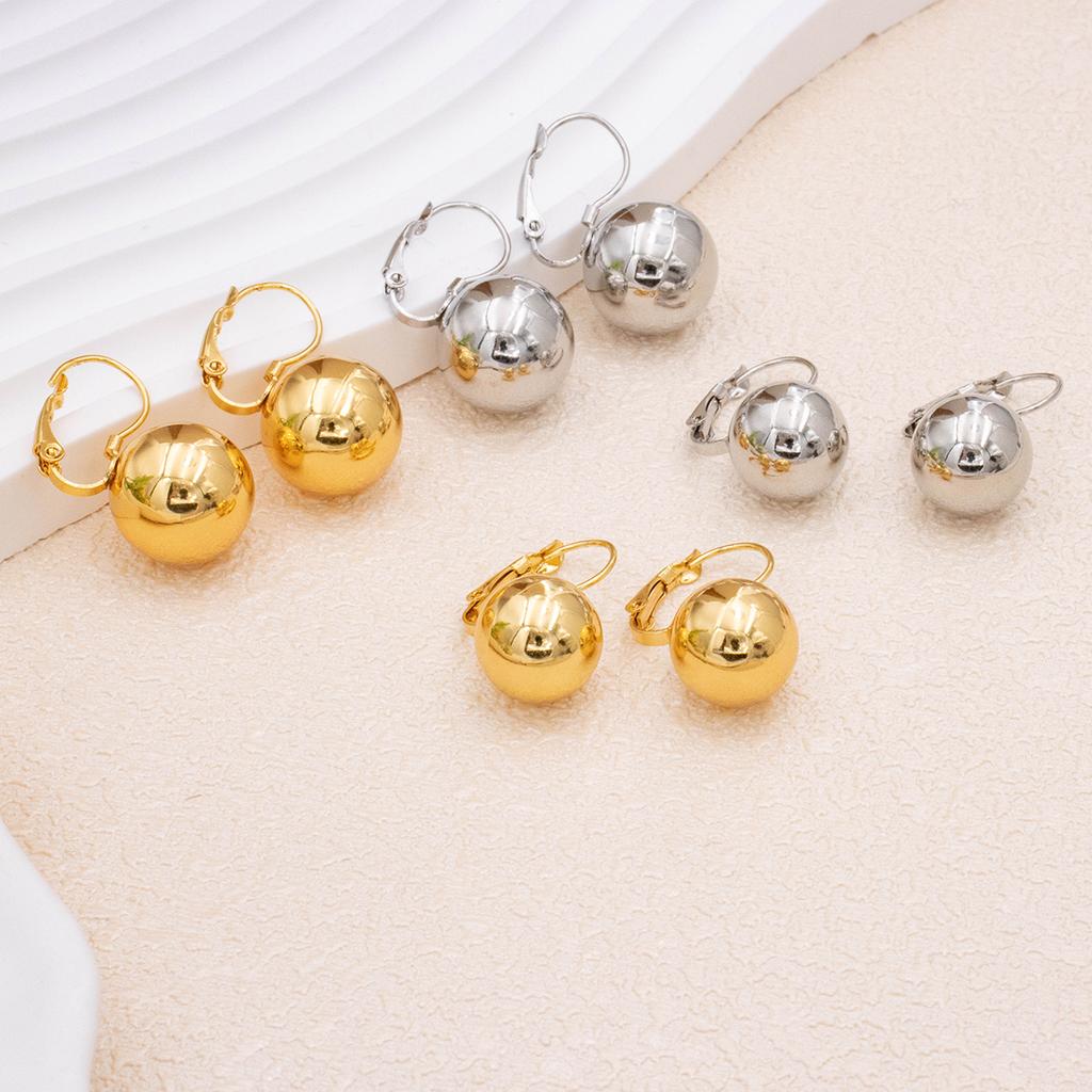 Runde Kugel Ohrhänger Hohl Edelstahl Creolen Glattes Metall Ohrpiercing Schmuck Party Mädchen Weibliches Geschenk