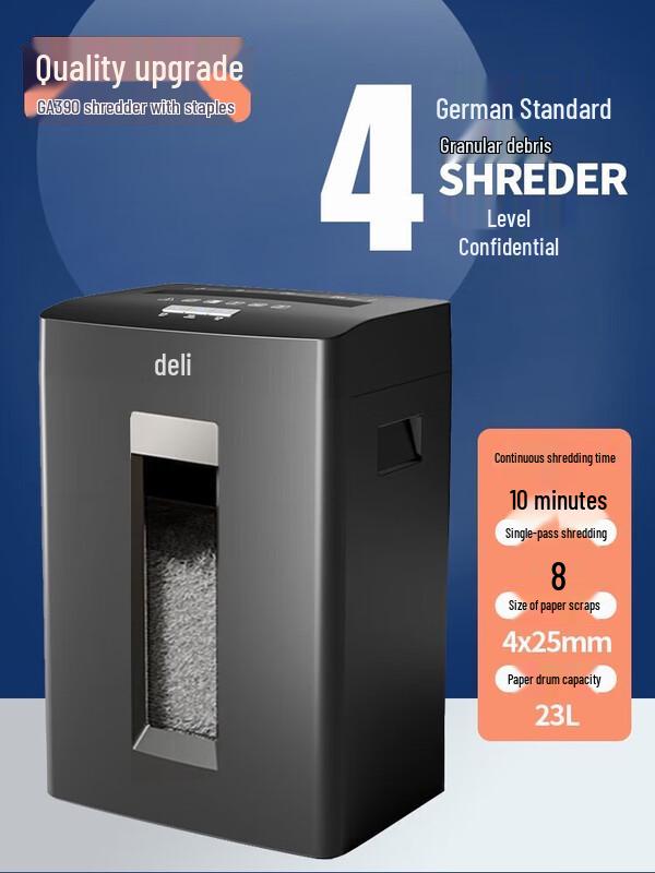 Deli Large Industrial Electric Paper Shredder GA390 CN Plug (adapter Included)