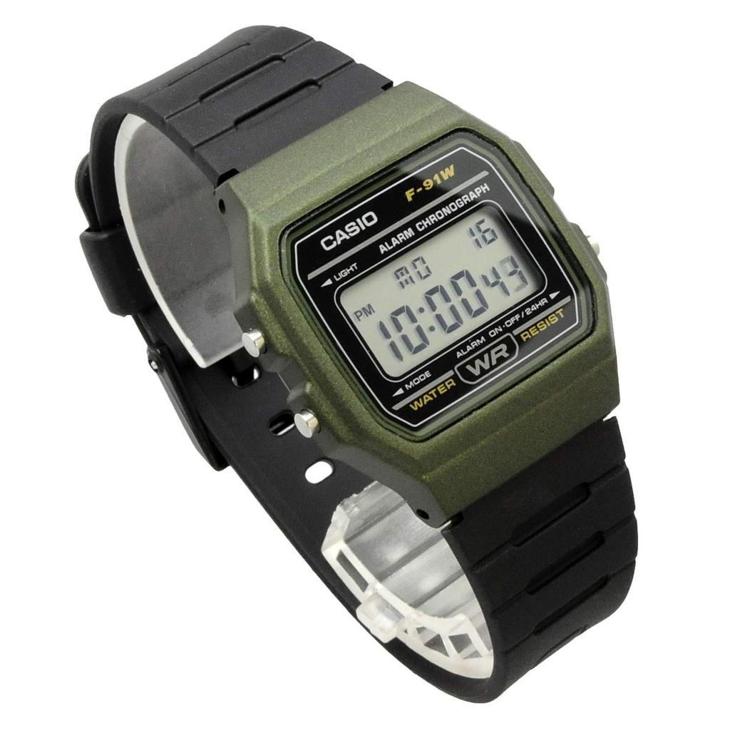 Casio Unisex Quartz Metallic Green F-91WM-3A Watch, (Used)