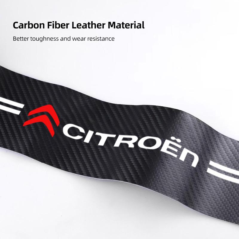 Leather Car Door Sill Protector Carbon Fiber Threshold Stickers For Citroen e-C3 e-C4 X C5X C3 C4 Cactus Picasso C-Crosser C6 C1