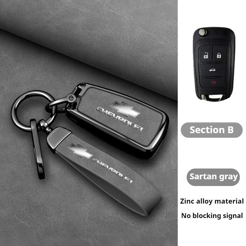 Funda de piel de aleación de zinc para llave de coche plegable, llavero para Chevrolet Cruze Aveo 2020-2024 BOLT Tracker Malibu Onix Cobalt Captiva Spark
