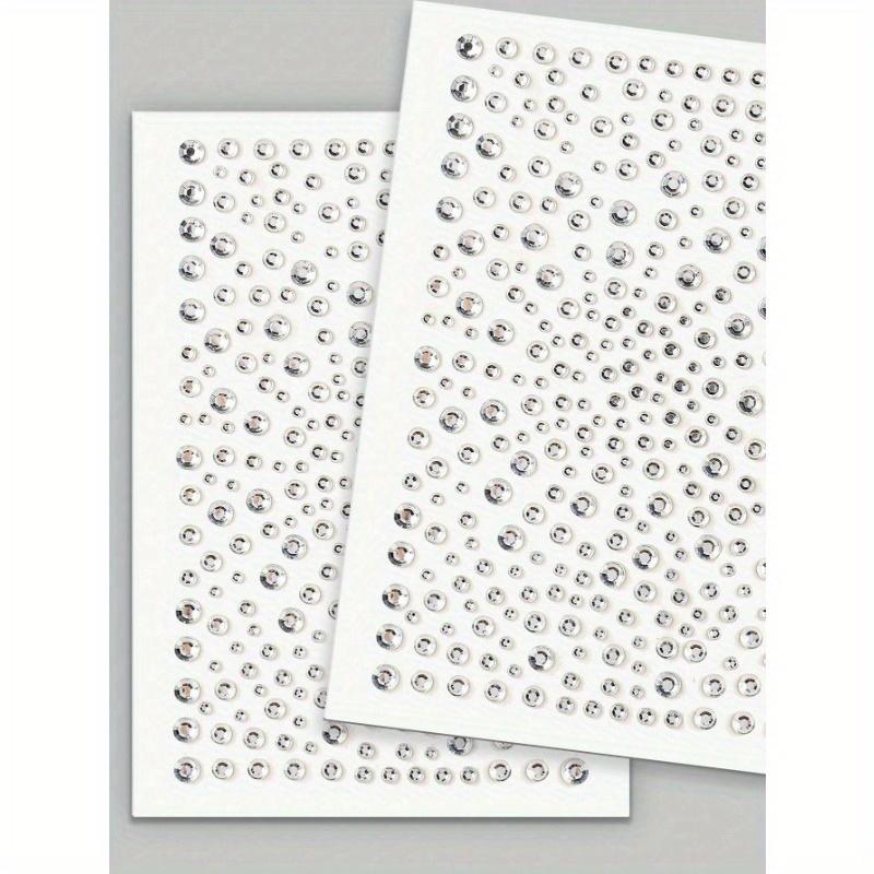 Autoadeziv Total Patru Foi de Pietre Prețioase și Perle Faux, Bijuterii de Festival, Pietre Prețioase pentru Păr, Autocolante cu Strasuri Pentru