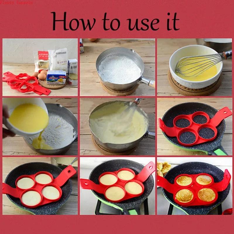 Silicone seven-hole round heart-shaped star omelette maker Multifunctional 4-hole pancake mold pancake maker