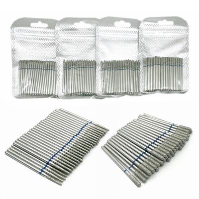 50pcs/set Diamond Milling Cutter Grinding Bur Drill Bits Nail Grinding Polishing Polisher Nail Drill Bits Drill Nail Manicure Drill 2.35mm Shank