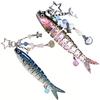 1PC Keychain Ocean Style Fish Shape Creative Gifts Mobile Phone Chain Funny Beaded Charm Seaside Vacation Multicolor
