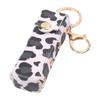 Portable Lipsticks Holder Keychain with Wild Leopard Pattern for Convenient Carry Multifunctional Accessory