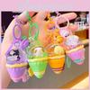 Charming Cartoon Style Mini Ice Cream Cone Keyring Delightful Acrylic Keychain Accessory