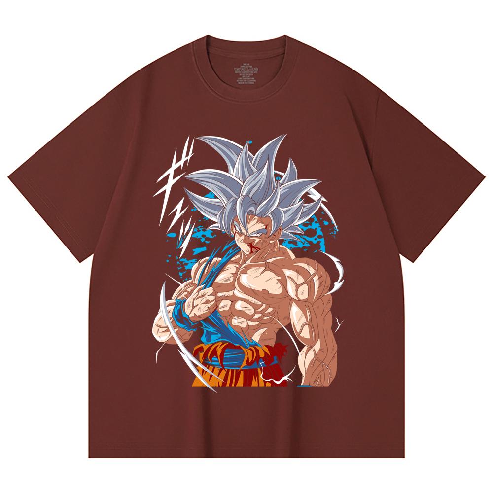 230 Gsm 100% Cotton Dragon Ball V47 Goku Ultra Instinct Print Unisex Heavy Cotton T Shirt