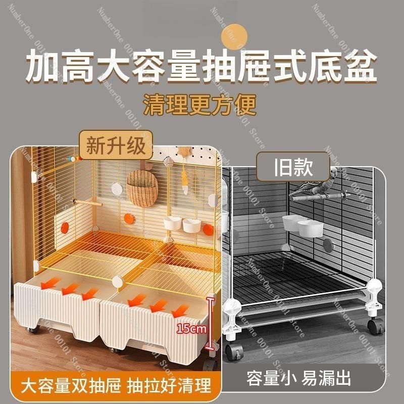 Large Transparent Parrot Birdcage Splash-proof Household Aviary for Tiger Skin Black Phoenix Peony Decorative Landscaping Luxury