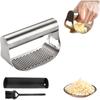Edelstahl Knoblauchpresse Hebel, 2026 neues Hochleistungs-Ergonomisches Knoblauchzerkleinerer Werkzeug, mit Schäler und Bürste, kann Knoblauch zerdrücken, integrierter Flaschenöffner