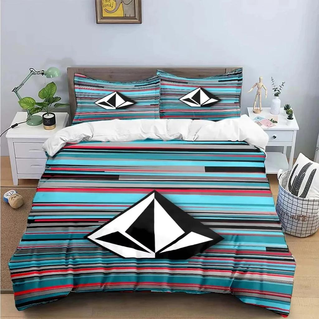 New V-VOLCOM 3D NEW Duvet Cover Pillowcase Bedding Set Adult Boy Girl Bedroom Decoration Children Single Double Large