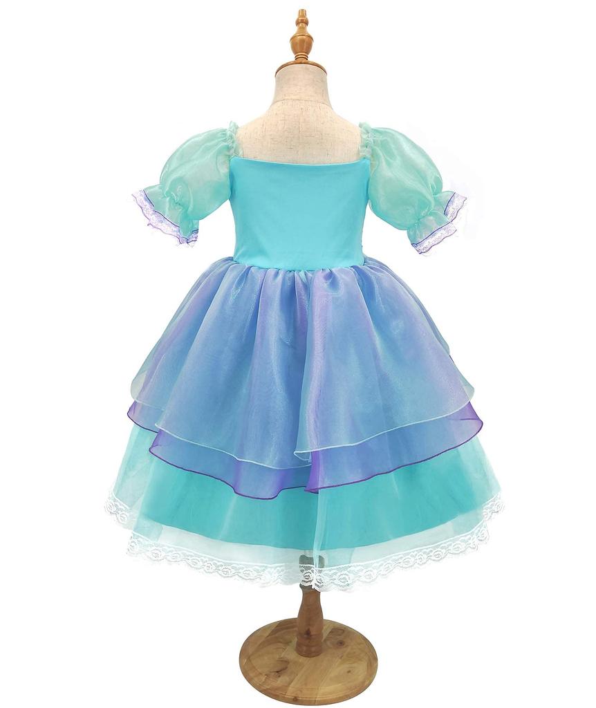 [TYHTYM] Ariel Dress, Kids' Princess Dress (Little Mermaid-style Dress + Headband), 2-Piece Set, Light Blue Dress, Ariel Kids Costume, Event Costume,
