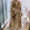 Autumn and winter big fur collar fashion fur coat women's medium and long thickened temperament loose casual coat