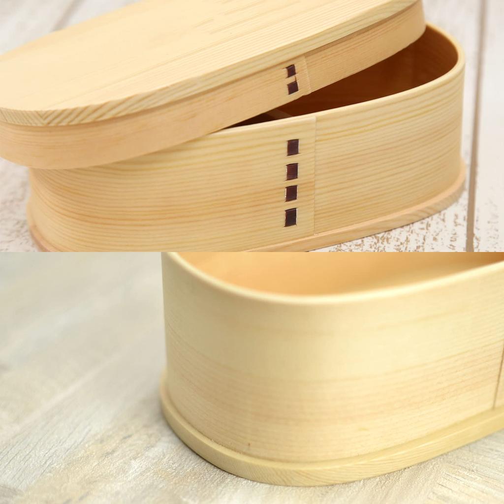 Magewappa Bento Single 570cc Box, Oval, Plain, Tier, White,