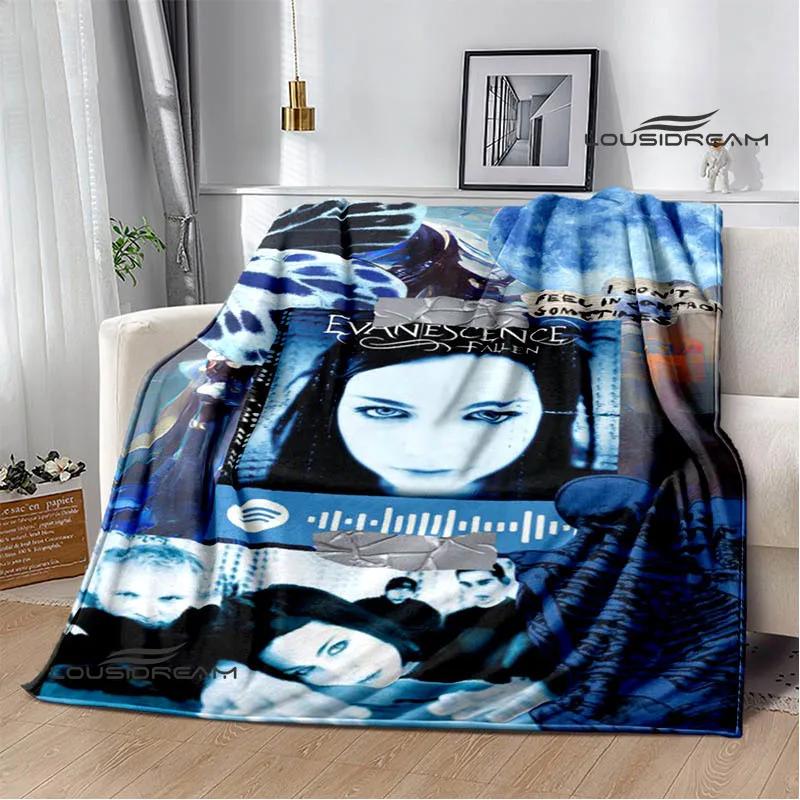 EvaneScence Band Retro Printed Fashion Warm Blanket Flannel Blanket Bed Linings Home Travel Birthday Gift