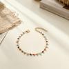 Retro Rainbow Glass Bead Anklet - Women's Light Luxury Niche Jewelry