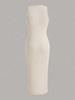 Dress Phumee Round Neck Sleeveless Slim Fit  Pleated A2313