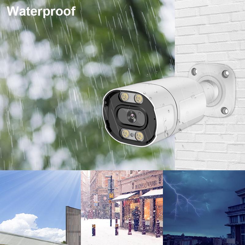 8MP/5MP/4MP/3MP Outdoor POE IP Camera Support AI Face Detection Bulilt-in Microphone Outdoor Waterproof Metal Home Security