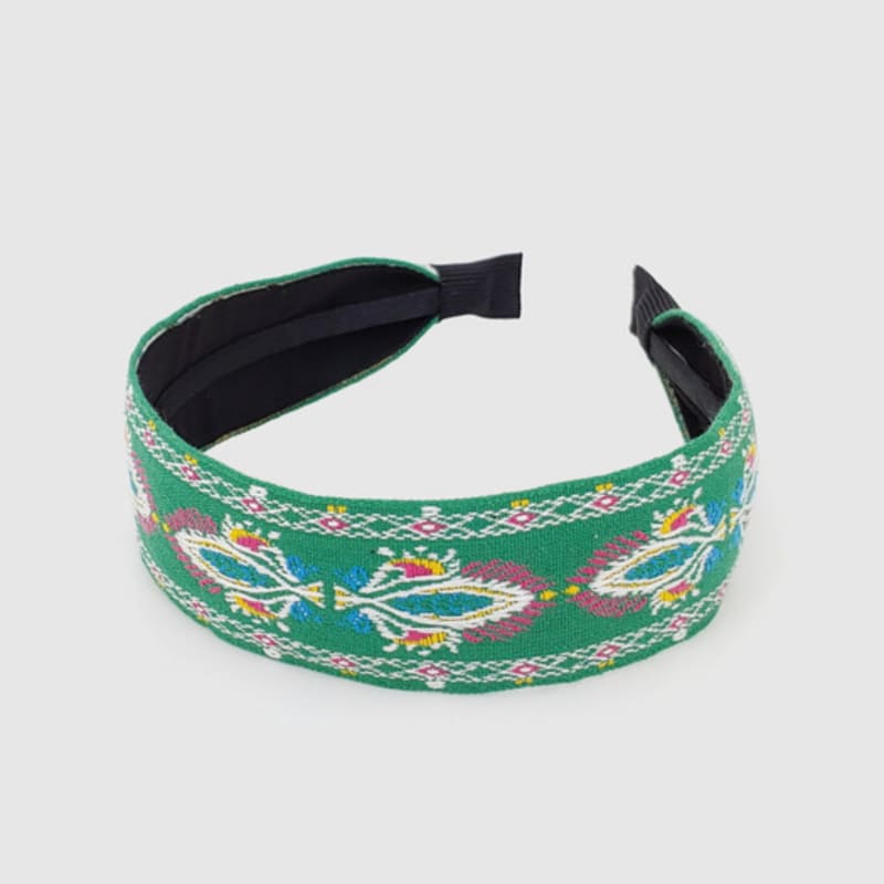 LALA Imported Lace Ethnic Hairband P-GREEN