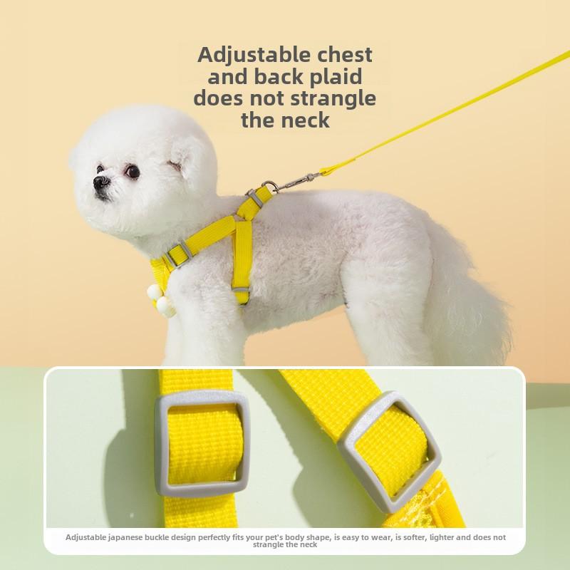 Spring and Summer Dog Three-dimensional Accessories Grid Breathable Vest Type Leash Cat Four-season Pet Chest Strap