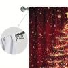 2pcs Dazzling and Glowing Christmas Tree Printed Curtain for Home Decor - Rod Pocket Window Treatment for Bedroom, Office