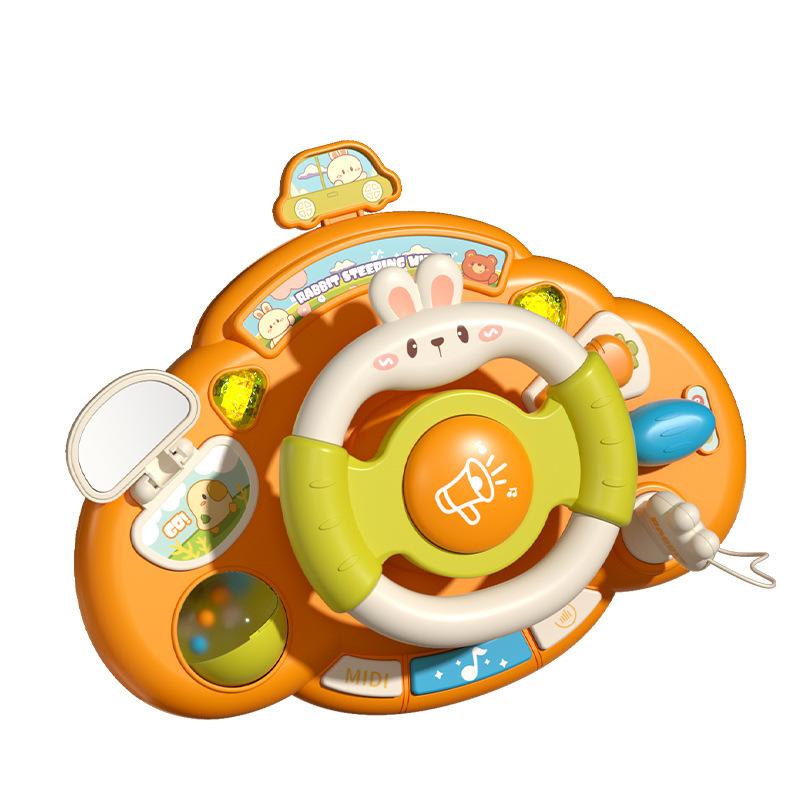 Baby Rabbit Steering Wheel Toy Infant Simulation Music Car Steering Wheel Children's Early Education Toys