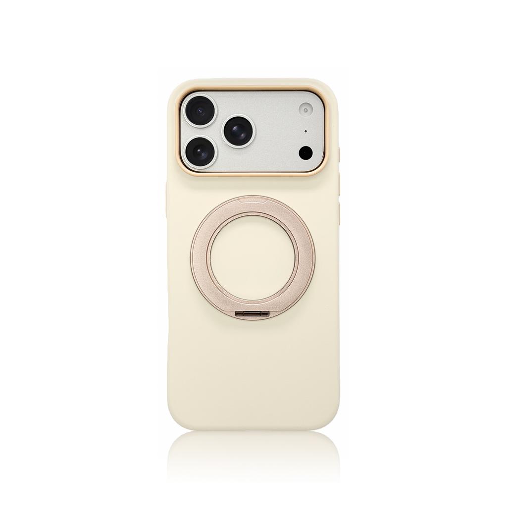 For iPhone 18 Pro Max Case Skin-friendly Liquid Silicone Magnetic 360°rotate Stand Protective Phone Back Cover For Magsafe Shell