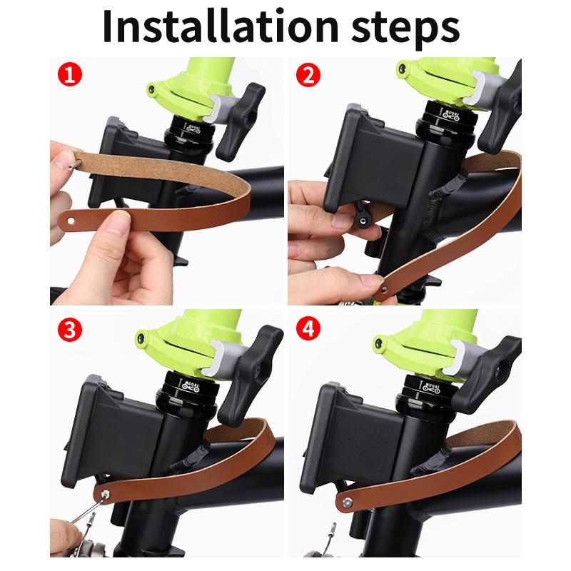 1/2/3Pcs Foldable Front Bag Quick Release Cowhide Handle Pull Ring Belt For Brompton Folding Bike Carrier Bicycle Accessories