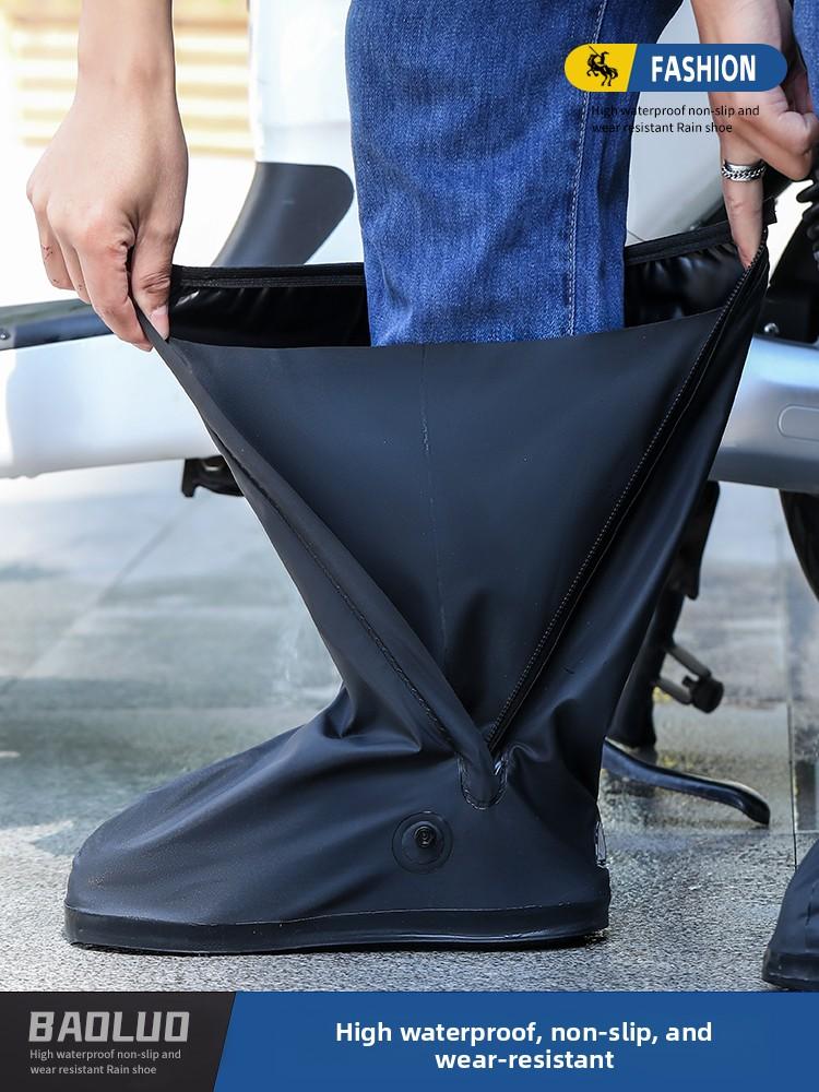 Waterproof Thi High-Tube Rain Boot Covers Anti-Slip Outdoor Men's Women's Large Size Foot Covers Rain Boots for Rainy Days
