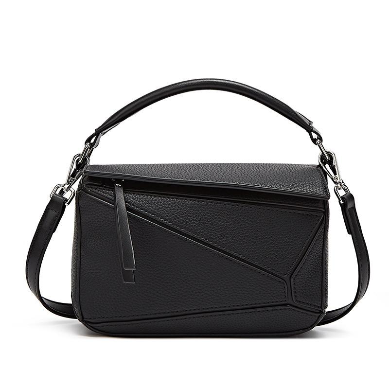 Simple Portable Geometric Bag, Autumn and Winter New Versatile Splicing Pillow Bag, Light and Large-capacity Shoulder Messenger Women's Bag